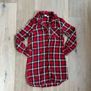 GAP Kids Red and Black Long Sleeve Plaid Dress Girls Size XL